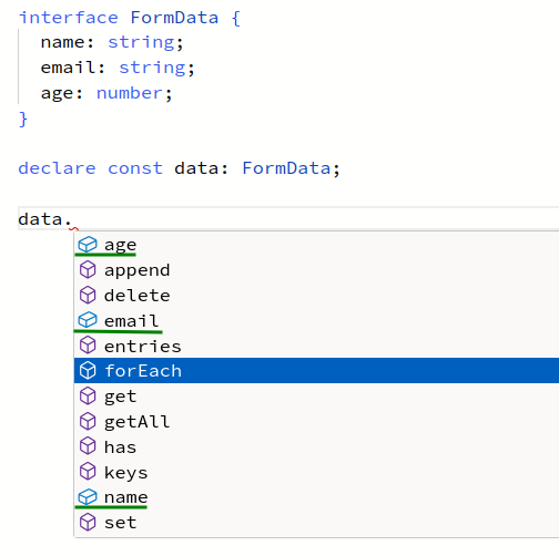 FormData interface merging